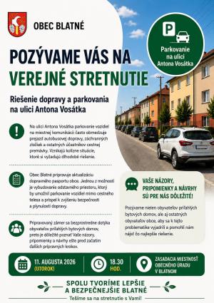 Pozvánka na verejné stretnutie